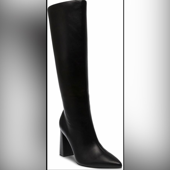 Wild Pair Womens IslahWC Black Faux Leather Tall Knee-High Boots Shoes New sz 8 - Picture 5 of 9